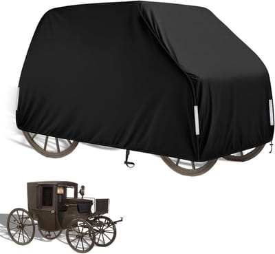 Afdekzeil Paardenkoets - Trailerhoes Oxford - Voertuig Beschermen - UV Waterdicht Stof - 350x180x200cm - Zwart