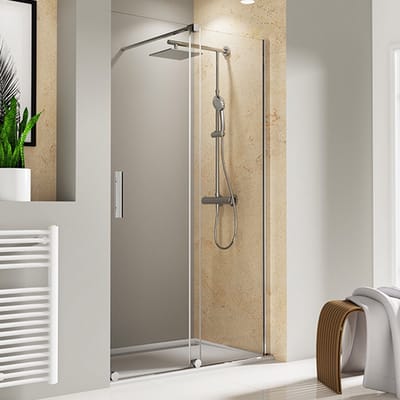 Schulte douchedeur - schuifdeur - 8mm - 120x200 - antikalk- chroom - omkeerbaar
