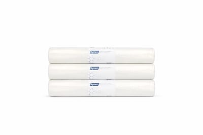 Hynex Containerzakken 400 Liter - 60 stuks - Afvalzakken met ponsgaten - Gerecycled LDPE - T80 - 70+30(2x15)x200cm - Set van 3 rollen x 20 stuks - Transparant