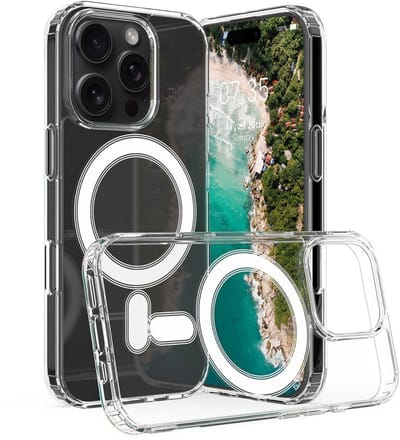 Transparant Hoesje Geschikt voor Apple iPhone 15 Pro | Compatibel met MagSafe / Qi2 | Dun TPU | Back Cover met Magneet | Doorzichtig | Ultra Dun
