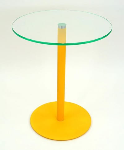 Bijzettafel Bloemenzuil - Eettafel bijzettafel - Decoratie planten - Met glasplaat - Ø40x60cm - Goud