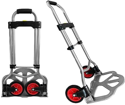 Aluminium Steekwagen met Verstelbare Handgreep - Tot 80 kg Draagvermogen