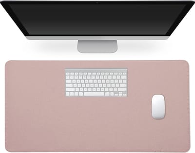 Bureau Onderlegger Imitatieleer - 60 x 30 cm - Bureaumat in Oudroze voor Muis en Toetsenbord