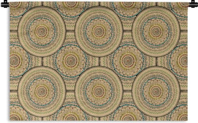 Wandkleed - Wanddoek - Cirkels - Patronen - Zuid-Amerika - 180x120 cm - Wandtapijt