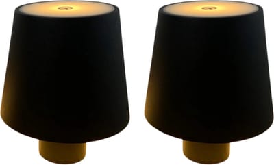 2 Stuks - Oplaadbare Flessenlamp - Tafellamp - Oplaadbaar - Warm wit - Dimbaar - Draadloos - Zwart