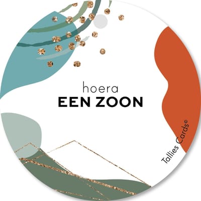 Tallies Cards - kadokaartjes  - bloemenkaartjes - Zoon - Abstract - set van 5 kaarten - geboortekaart - geboorte - baby - in verwachting - 100% Duurzaam