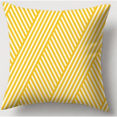 Gele Kussens met Bloemen Geometrisch Dubbelzijdig Bedrukt kussenhoes Korte Pluche Geschikt voor woonkamer bank sierkussenhoes 50x50cm