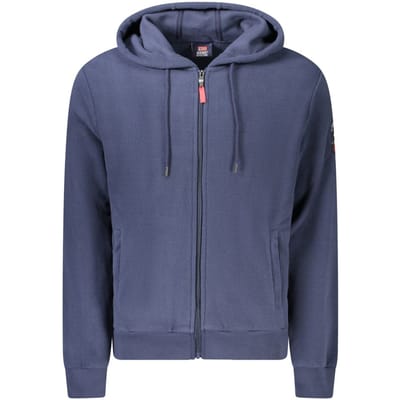 Noorwegen 1963 Blauwe Polyester Heren Capuchon Sweater