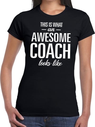 Awesome coach cadeau t-shirt zwart dames - Coach bedankt cadeau XS