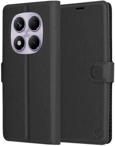 Hoesje geschikt voor Xiaomi Redmi Note 14 Pro 4G - Techsuit Leather Folio Book Wallet Case - Zwart