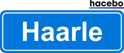Hacebo - Plaatsnaam Sticker - 29x10 CM - Haarle sticker - Verkeersborden sticker - grappige cadeaus - Haarle