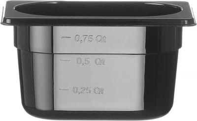 HENDI Gastronorm container – polycarbonaat – 1 liter – zwart – 176x108x100 mm