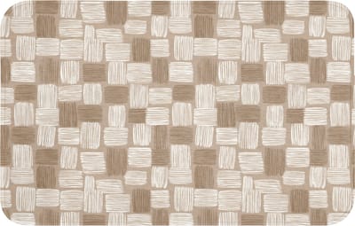 Badmat 80x50 cm - Antislip - Blok - Patroon - Bruin - Badmatten voor badkamer - Badkamermat - Douchemat - Badkamer mat