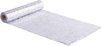 ARTYFETES - Zilveren pailletten tafelloper 28 cm x 3 m op maat te maken