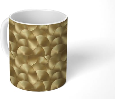 Mok - Koffiemok - Modern - Cirkel - Goud - Mokken - 350 ML - Beker - Koffiemokken - Theemok