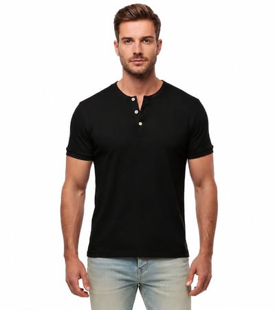 Heren Shirt Zwart - Linnen look - T-shirt - Mannen - Dun