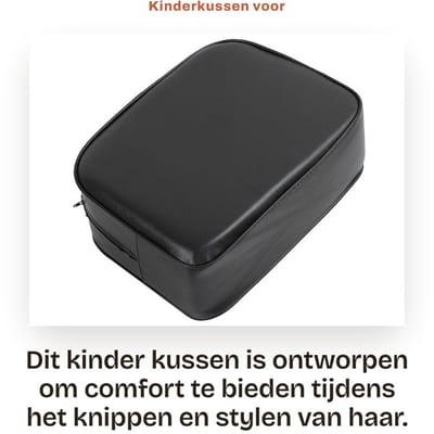 Dailygoods- Kinderkussen Hoog Comfort - Salon Kussen - PU Lederen Hoes - Zacht/Duurzaam - Geschikt voor Kappersstoel - 100% Gloednieuw