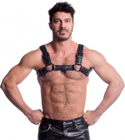665 Vegan - Bulldog Harnas - PU Leer - Zwart - Maat 2XL