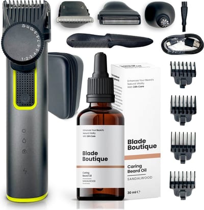Blade Boutique® 8-1 Baardtrimmer + Baardolie Set - Baardtrimmer - Trimmer - Scheerapparaat - Baardolie