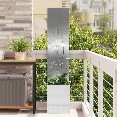 vidaXL - Tuin - Privacy - Scherm - Zilver - 32 - x - 32 - x - 150 - cm - Roestvrij - staal