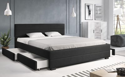 Meubella - Tweepersoonsbed Loox - Zwart - 180x200 cm