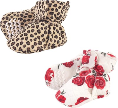 Babysokken Roze Luipaard Print 2 Paar | Antislip Schoentjes 0-6 Maanden