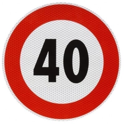 maximale snelheidssticker 40 km/h - snelheid sticker 200 mm - snelheidsbeperking sticker - klasse 2