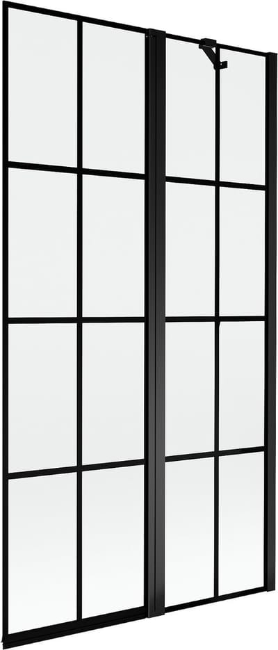 Mexen Mist badwand 2-delig rechts 100 x 150 , zwart rasters, zwart - 8A9-100-011-70-77-P