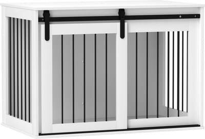 PawHut Hondenkooi meubel Spaanplaat, staal 98L x 58B x 61H cm Wit