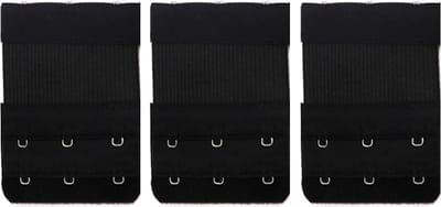 KELERINO. Bh Verlengstuk 3 Haakjes Elastisch - 3pack - Zwart