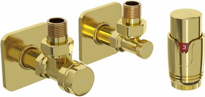 Mexen G00 hoek thermostaatset met S-afdekking, goud - W901-900-909-50