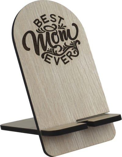 Houten Telefoonstandaard Mama | Best Mom Ever | Perfect Moederdag Cadeau, Kerstcadeau of Verjaardagscadeau | Smartphonehouder