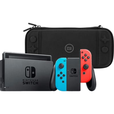 Nintendo Switch Rood/Blauw + BlueBuilt Beschermhoes