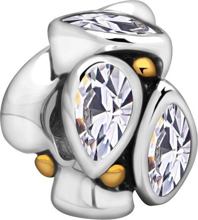Quiges - 925 - Zilveren - Bedels -Sterling zilver - Beads - Zirkonia Druppels Kraal Charm - Geschikt – voor - alle bekende merken - Armband Z522