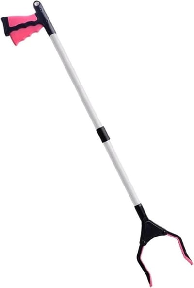 Afvalprikker Grijpstok - Grabber Reacher Tool - Voorwerpen Oppakken - Opvouwbaar Compact Ontwerp - 81x42 cm - Roze