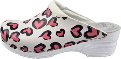 Dina Medische klompen - Werkklompen - Zorgklompen - PU klompen - Ziekenhuis klompen - Dames klompen - Dina - Hearts met witte zool - maat 36