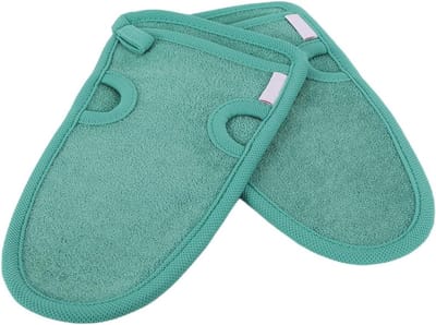 Exfoliërende Handschoenen voor het Lichaam - Groen - 20 x 12 cm - Plantaardige Vezels - Voor Douche en Gezichtsbehandeling