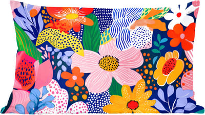 Sierkussens - Kussentjes Woonkamer - 60x40 cm - Kleurrijk - Bloemen - Abstract - Stippen