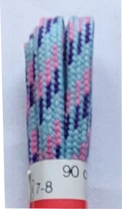 Ronilux Veter - Blauw/Rose/Paars - Meerkleurig - Plat - Lengte 90 cm - Breedte 6 mm - Schoenveter