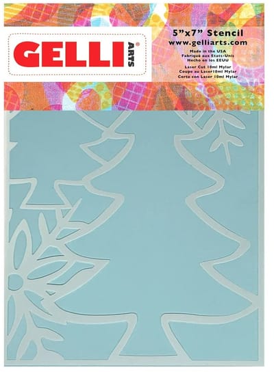 Gelli Arts kerstbomen stencil knutselset 12,7 x 17,8 cm karton.