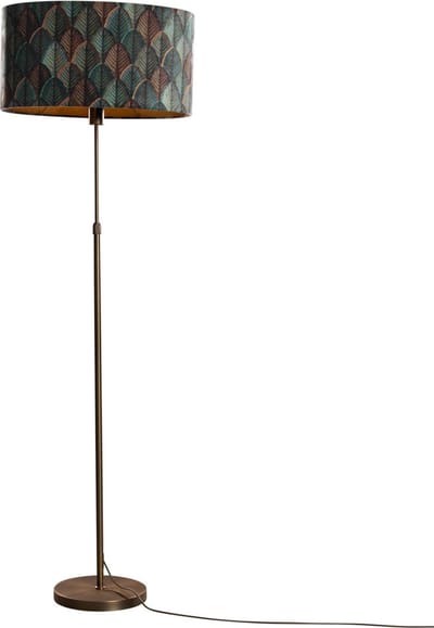 QAZQA parte shade - Art Deco Vloerlamp | Staande Lamp met kap - 1 lichts - H 168 cm - Brons - Woonkamer | Slaapkamer | Keuken