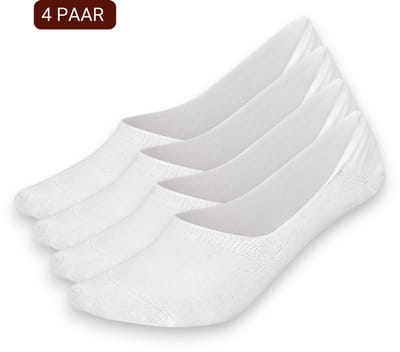 Sukats® No Show Enkelsokken 4 Paar - Invisibles - Footies - Teensokjes - Wit - Dames - Katoen - Maat 35-38 - Sneakersokken - Naadloos - Onzichtbare Sokken