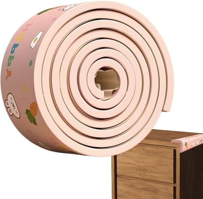 Randbescherming - Hoekbeschermer Bufferhoes - Kindveilige Omgeving - Zachte Schokabsorptie - 200 cm - Konijntje Roze