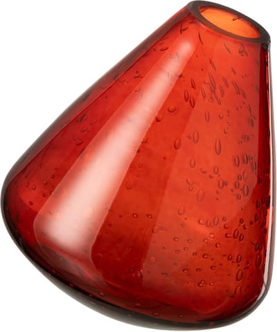 J-Line vaas Topaz - glas - rood - 13.5 cm hoog