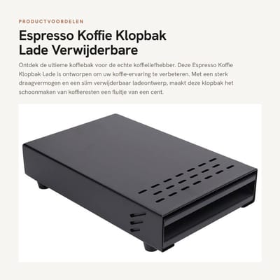Dailygoods- Koffie Klopbak Sterk Draagvermogen - Verwijderbare Lade - Roestvrij Staal - Antislipbasis - Koffieresten Verwijdering - Ruimtebesparend Ontwerp - Koffiedikbak