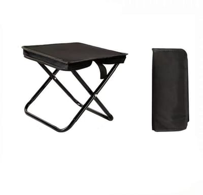 Folding stool-opvouwbare kruk kamperen-stoel-Portable Camping Stool and Folding Small Chair - Compact Folding Stool - Durable Foldable Stool for Fishing, Hiking, BBQ, Outdoor Activities - Black - 26x24x24cm