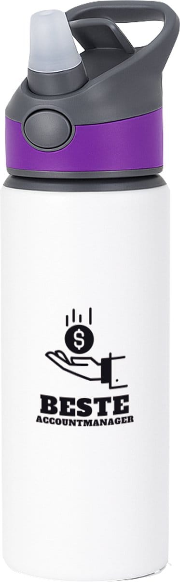 Hacebo® - COL waterfles met rietje paars - Moeder - mama - moederdag - water fles - 650ML