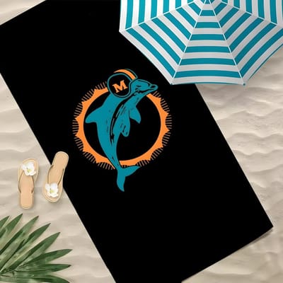 D-Dauphin Serviette Polyester Serviette de Plage Séchage Rapide Sans Sable Serviette de Bain Pour l'Été Piscine Voyage Vacances 60x35CM