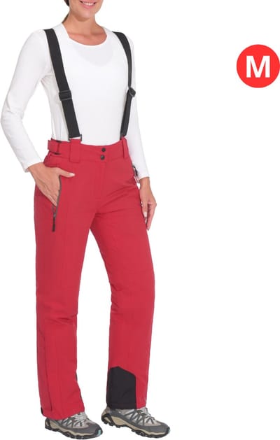 Nivard Skibroek - Skipak - Snowboard Broek - Winterbroek - Sneeuwbroek - Dames - Wintersport - Bretels - Rood - Maat M