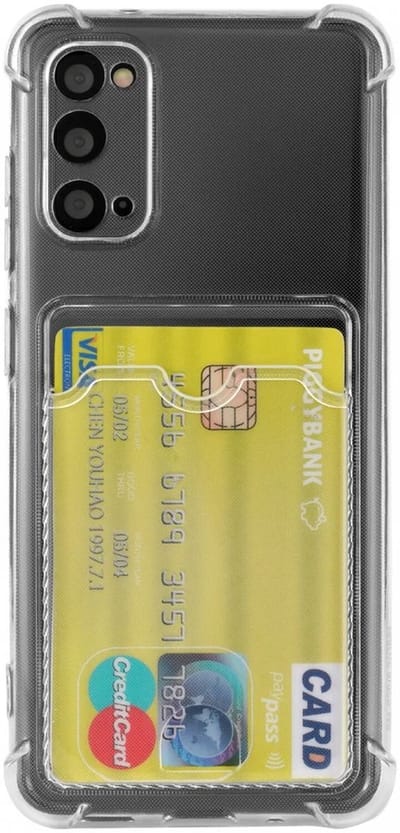 Transparant Dun TPU Hoesje met Pasjeshouder Geschikt voor Samsung Galaxy S20 | Back Cover | Schokbestendig | Ultra Dun | Kaarthouder Achterkant | Shockproof | Doorzichtig